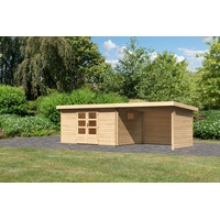 Karibu Gartenhaus Trittau 5 inkl. 3m Schleppdach,Seiten und Rückwand