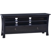 VidaXL TV-Schrank Hellschwarzer Kaffee 100x30x45cm Massivholz Mahagoni - Entertainment-Center