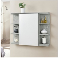 [en.casa] Spiegelschrank Grau, 80x64x20 cm Betonoptik