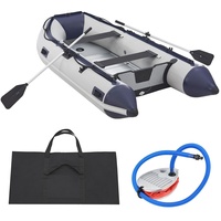 ArtSport Schlauchboot Paddelboot grau mit 2 Sitzbänken, Aluboden, Paddel,
