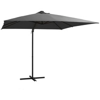 VidaXL Ampelschirm mit LED-Leuchten 250 x 250 cm anthrazit