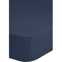HIP Spannbettlaken Satin 100 x 200 cm dunkelblau