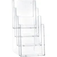 Helit Prospekthalter H2352002 1/3 DIN A4 4Fächer PS glasklar