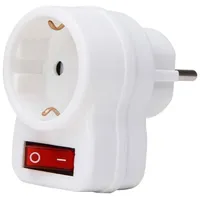 Kopp Schuko-Zwischenstecker mit Schalter, arktisweiß