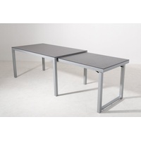 Gardissimo Faro Keramik Ausziehtisch Gartentisch 160-260x90cm silber