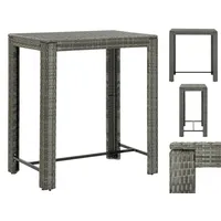 VidaXL Garten-Bartisch Grau 100x60,5x110,5 cm Poly Rattan