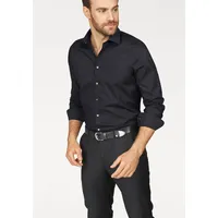 Olymp Regular Fit Businesshemd mit extra langem Arm, Black,