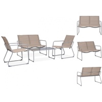 VidaXL 4-tlg. Garten-Lounge-Set Stoff und Stahl Taupe
