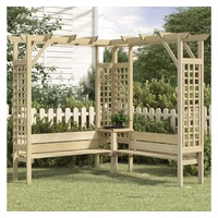 VidaXL Eck-Pergola mit Bank Kiefernholz Imprägniert