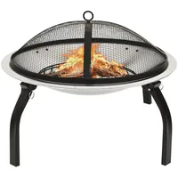VidaXL 2in1 Feuerschale und Grill mit Schürhaken 56x56x49 cm
