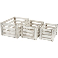 Mendler 3er Set Holzkiste HWC-C56, Weinkiste Dekokiste Aufbewahrungskiste Obstkiste,