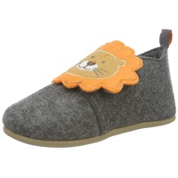 Playshoes Kinder Löwe Hausschuh, grau 27