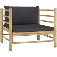 VidaXL Bambus Gartensofa natur/dunkelgrau