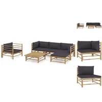 VidaXL Garten-Lounge-Set natur/dunkelgrau