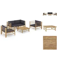 VidaXL Garten-Lounge-Set 5-tlg. grau Bambus