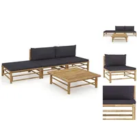 VidaXL Garten-Lounge-Set 4-tlg. grau Bambus