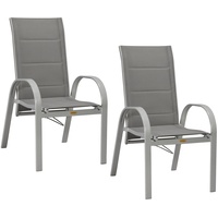 Merxx Amalfi Stapelsessel 2er-Set Gasdruck Silber-Anthrazit