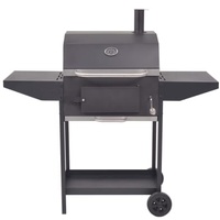 VidaXL Holzkohlegrill Smoker schwarz