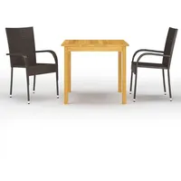 VidaXL Garten-Essgruppe 3-tlg. Braun