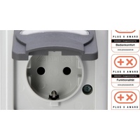 Kopp 103356006 Blue ELECTRIC - Schutzkontakt-Steckdose mit Klappdeckel Grau