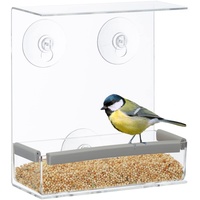 Relaxdays Vogelfutterspender transparent 15,0 x 7,5 x 16,5 cm