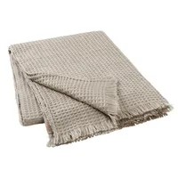 BLOMUS Tola Decke 130x180cm Wolle Waffelstruktur mourning Dove silber