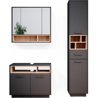 Vicco Beatrice 3-tlg. anthrazit matt/eiche