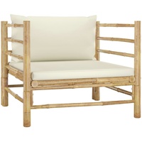 VidaXL Gartensofa mit Kissen Cremeweiß Bambus