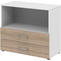 Röhr-Bush röhr Regalschrank direct.office, 859S281000 weiß, sonoma-eiche 80,0 x