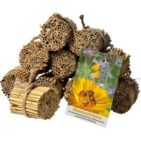 Dobar Schilfrohrhalme-Set für Wildbienen - Blütensamen „Bienenschmaus“