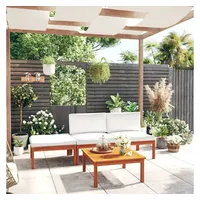 VidaXL Garten-Lounge-Set 4-tlg. cremeweiß Akazie