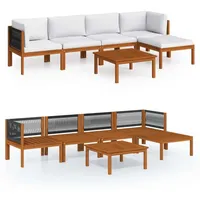 VidaXL Garten-Lounge-Set 6-tlg. cremeweiß Akazie