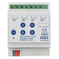 MDT Schaltaktor 4-fach, 4TE REG, 16A AKS-0416.03