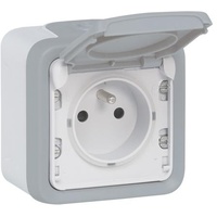 Legrand Aufputz-Feuchtraum Steckdose 1-fach Plexo55 Grau