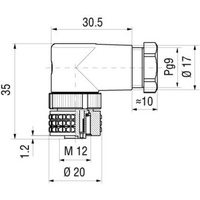 Hirschmann 933 166-100-1 Sensor-/Aktor-Steckverbinder, unkonfektioniert M12 Stecker, gewinkelt Polza