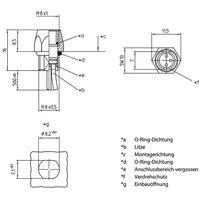 Lutronic 1222 Sensor-/Aktor-Einbausteckverbinder M8 Buchse, Einbau 0.50 m Polzahl