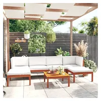 VidaXL Garten-Lounge-Set 7-tlg. cremeweiß Akazie