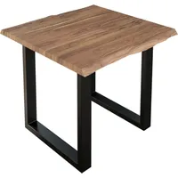 Möbelliebling Esstisch Baumkante massiv Akazie stone 90 x 90