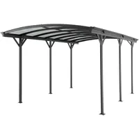 Floraworld Einzelcarport 300 x 5,05 m anthrazit inkl. Regenrinne