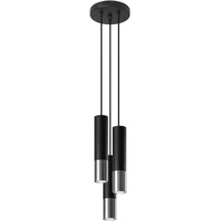 Sollux lighting Hängeleuchte Loopez 3P schwarz/Chrom