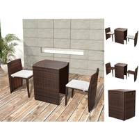 VidaXL Polyrattan Bistro Set 3-tlg. braun inkl. Auflagen 42881
