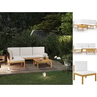 VidaXL Garten-Lounge-Set 5-tlg. cremeweiß Akazie