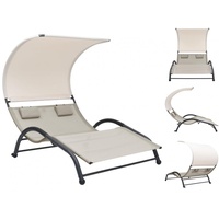 VidaXL Doppel-Sonnenliege 190 x 137 x 158 cm creme