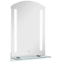 Homcom Badspiegel mit Ablage LED Lichtspiegel Badezimmerspiegel Wandspiegel 15W