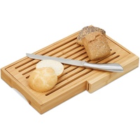 Relaxdays Schneidebrett Natur 40,0 x 24,0 cm 2-tlg.