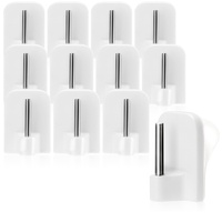 COM-FOUR com-four® 12x selbstklebende Gardinenhaken für Gardinenstangen, Vitragestangen Zubehör