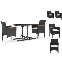 VidaXL 3-tlg. Garten-Essgruppe Schwarz