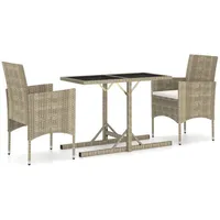 VidaXL 3-tlg. Garten-Essgruppe Beige