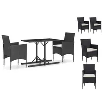 VidaXL 3-tlg. Garten-Essgruppe Schwarz