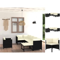 VidaXL Garten-Lounge-Set 7-tlg. schwarz 3059788